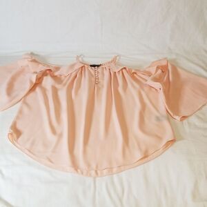Cliche Flesh Tone Cold Shoulder Blouse‎